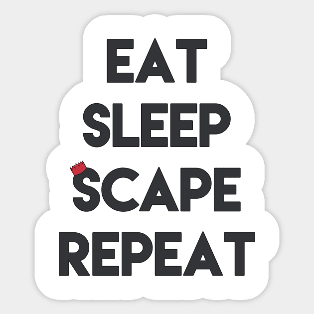 Eat, Sleep, 'Scape & Repeat (Red) Sticker by Vhista